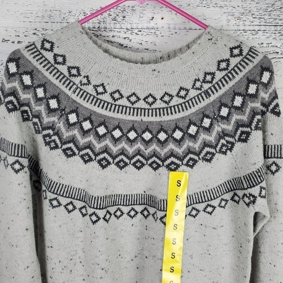 Original Weatherproof Vintage Light Grey Fairisle Sweater - Picture 2 of 10